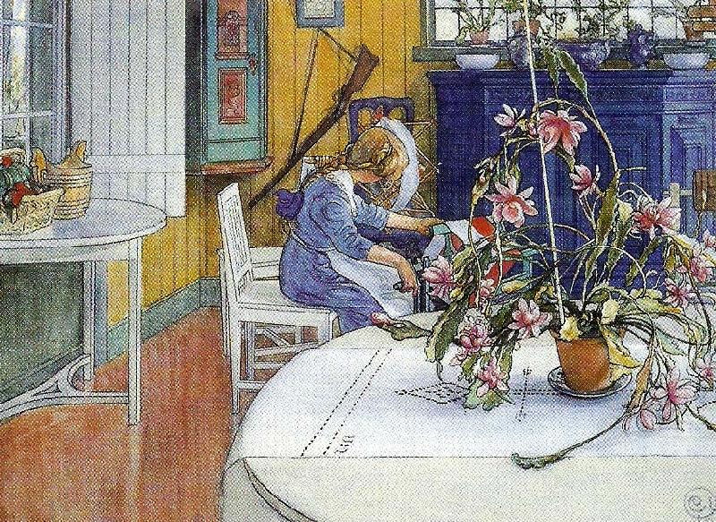 Carl Larsson bobina-interior med kaktus china oil painting image